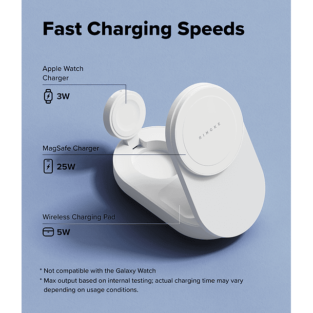 Stand de Carga Inalámbrica Ringke Qi2 25W 3 en 1 Magnético Plegable 8