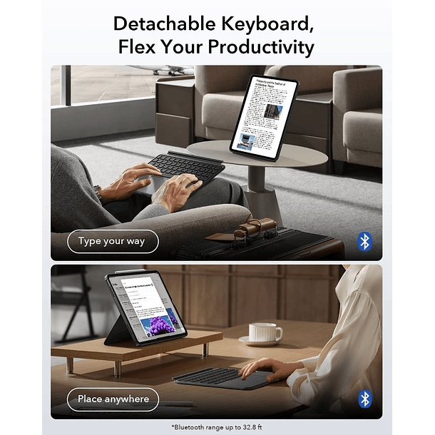 Funda ESR con Teclado Desmontable Para iPad Air 11 (M3/M2) Air 10.9 (4/5ta Gen) Shift 5