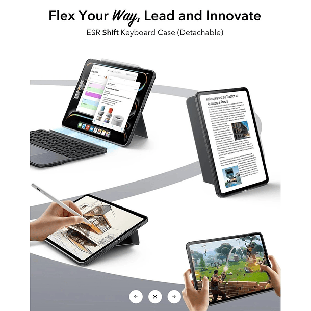 Funda ESR con Teclado Desmontable Para iPad Air 11 (M3/M2) Air 10.9 (4/5ta Gen) Shift 4