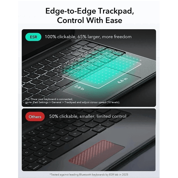 Funda ESR con Teclado Desmontable Para iPad Air 11 (M3/M2) Air 10.9 (4/5ta Gen) Shift 7