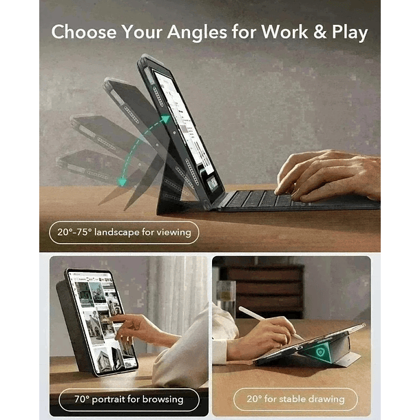 Funda ESR con Teclado Desmontable Para iPad Air 11 (M3/M2) Air 10.9 (4/5ta Gen) Shift 8