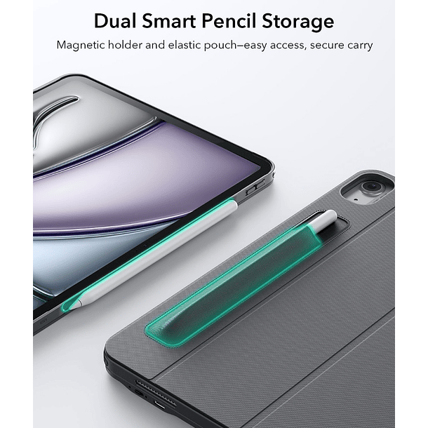 Funda ESR con Teclado Desmontable Para iPad Air 11 (M3/M2) Air 10.9 (4/5ta Gen) Shift 9