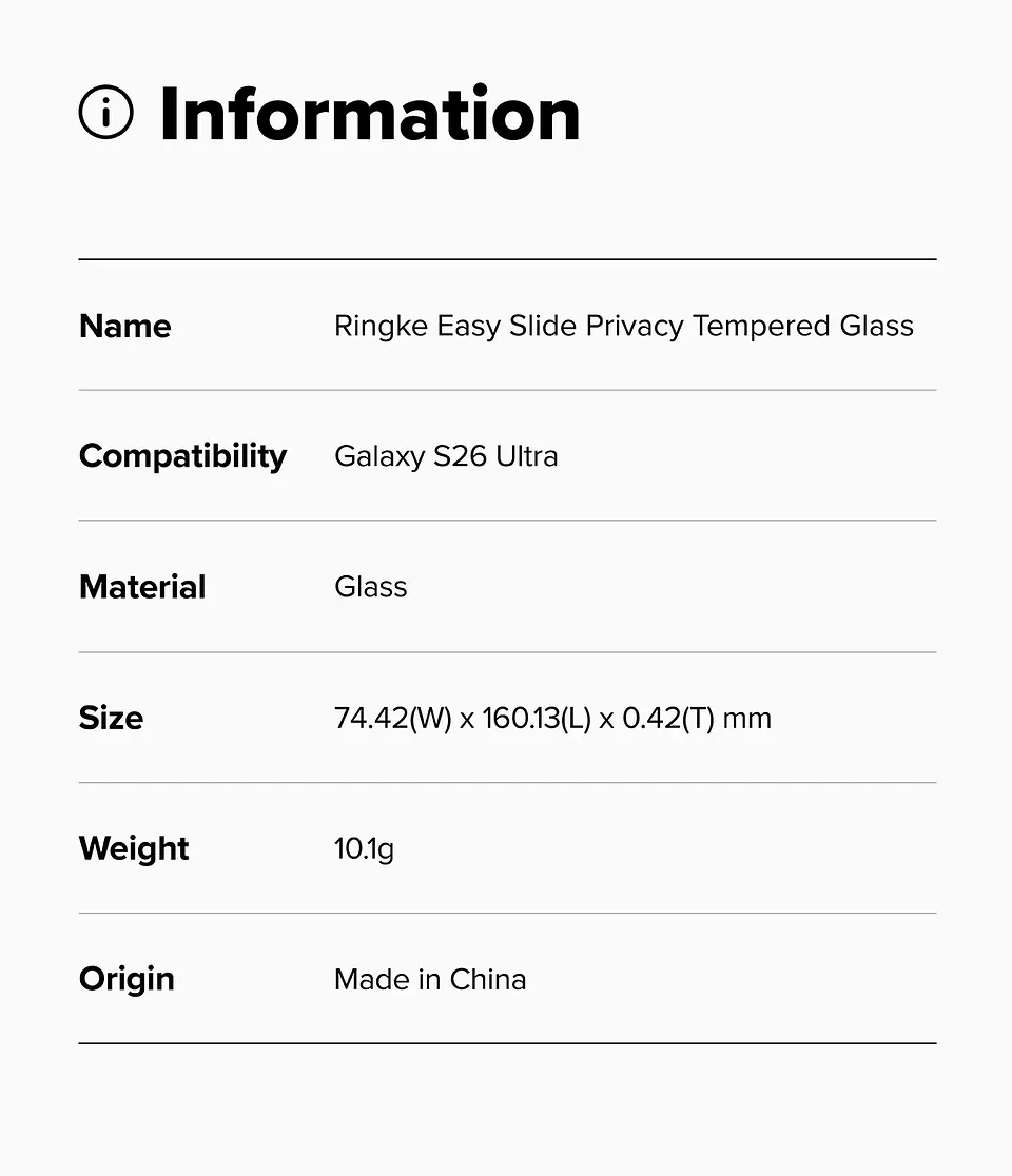 Lamina Pantalla Anti espía Ringke Galaxy S26 Ultra (Pack 2UN) 11