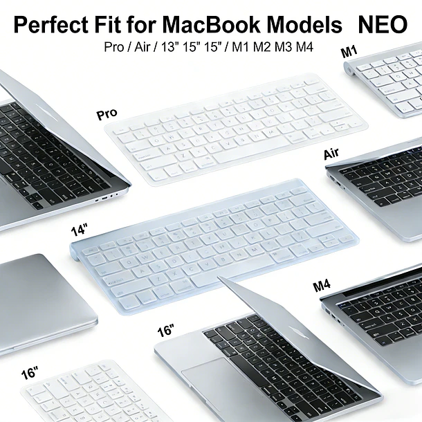 Protector Teclado Silicona Para Macbook Neo / Air 13,6 M4 M3 M2 5