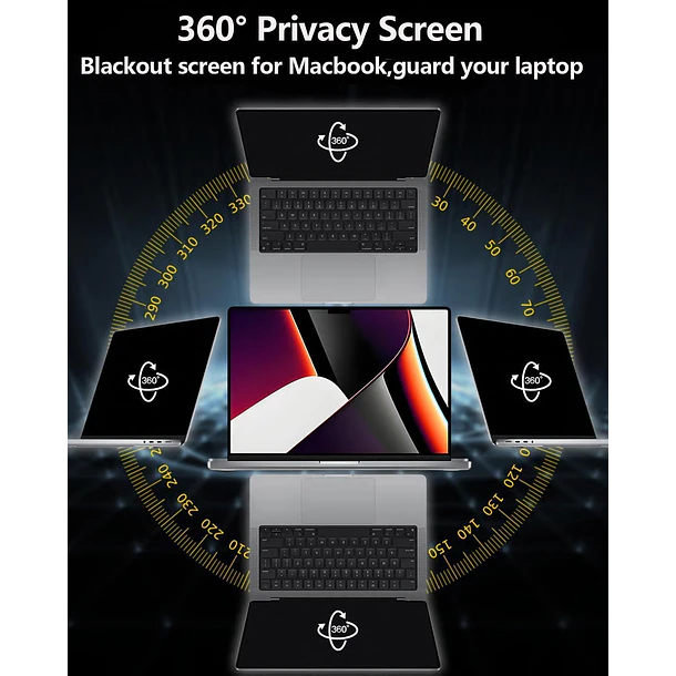Vidrio Anti Espia Magnético para Macbook Air M5 M4 M3 M2 13,6
