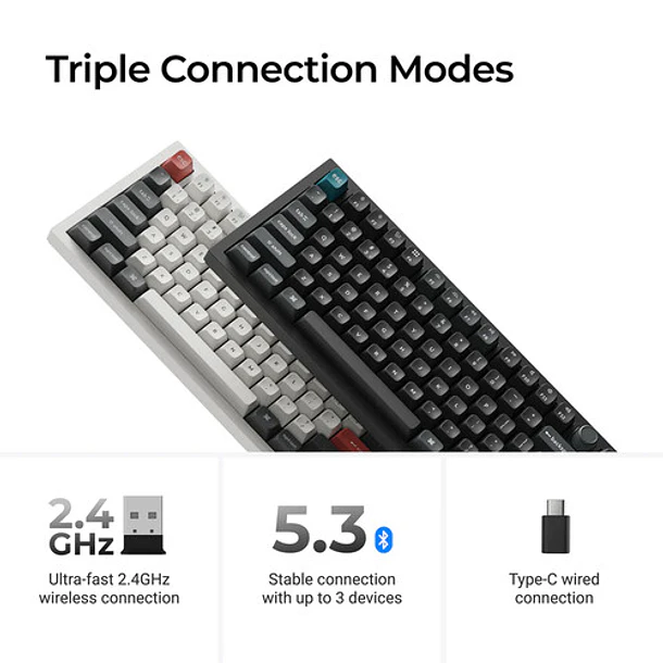 Teclado Keychron Q6 Ultra 8K Inalambrico 2.4Ghz RGB Negro Español 100% 4