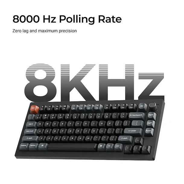 Teclado Keychron V1 Ultra 8K Inalámbrico 2.4GHZ Negro 75% 5