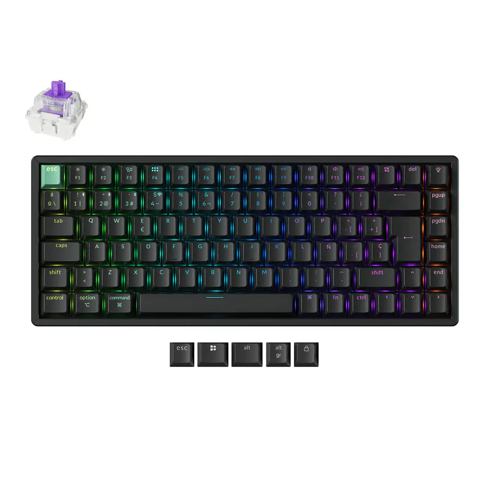 Teclado Keychron K2 HE Inalambrico 2.4Ghz Negro Nebula Switch 1