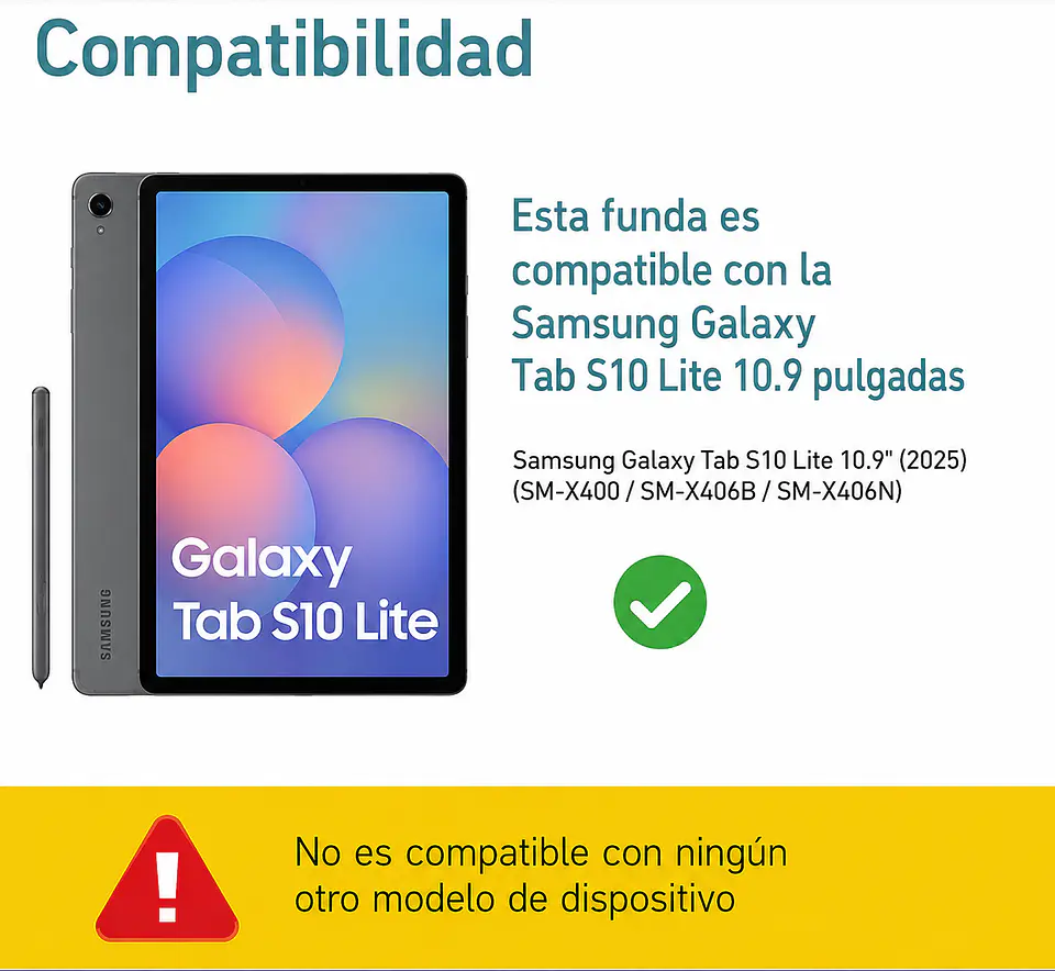Funda con Teclado para Galaxy Tab S10 Lite Español 10