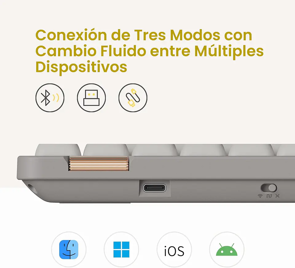  Teclado Lofree Flow Lite 84 Off-White Inalámbrico OE921 3