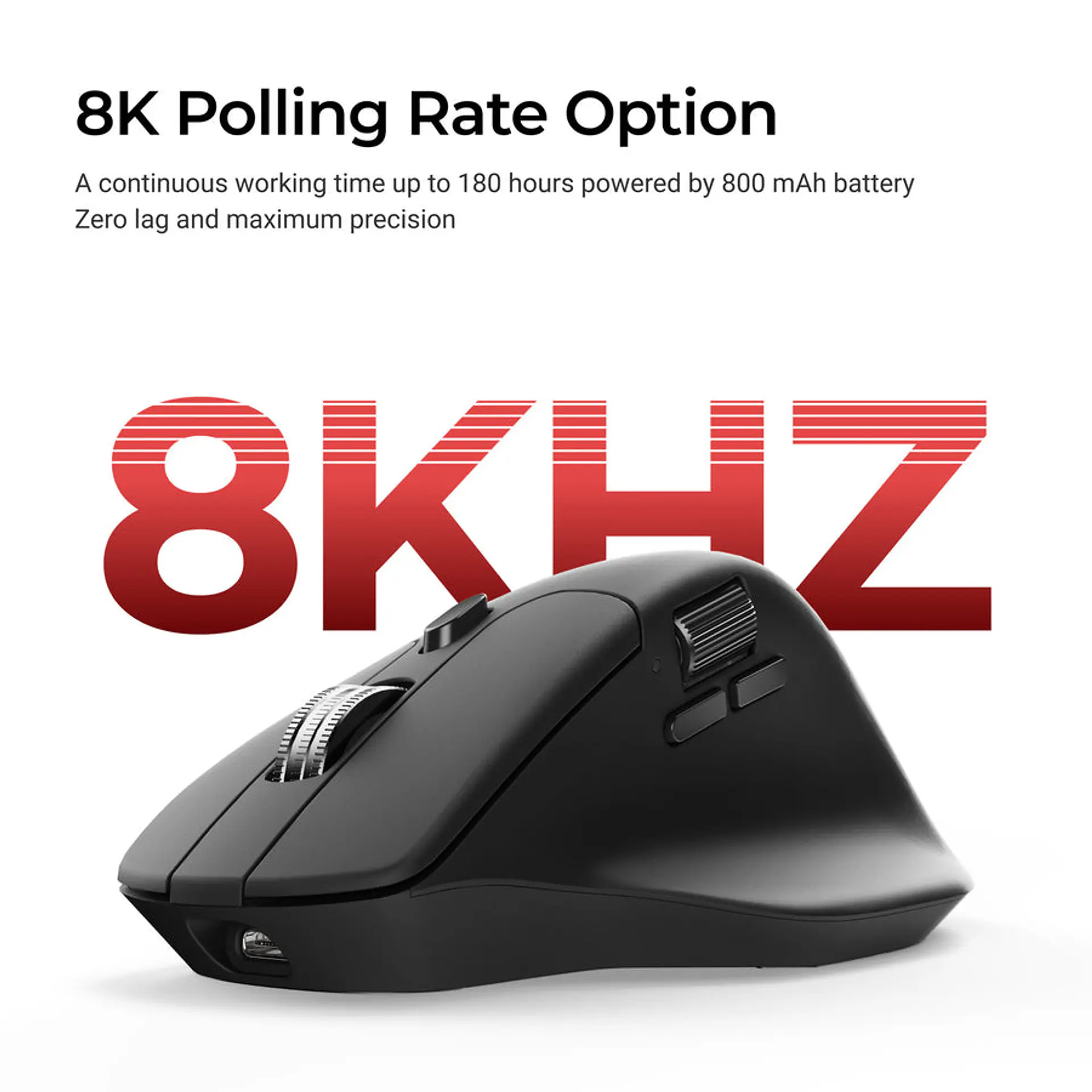 Mouse Inalámbrico Ergonómico Keychron M6 8K 2.4ghz Bluetooth 5