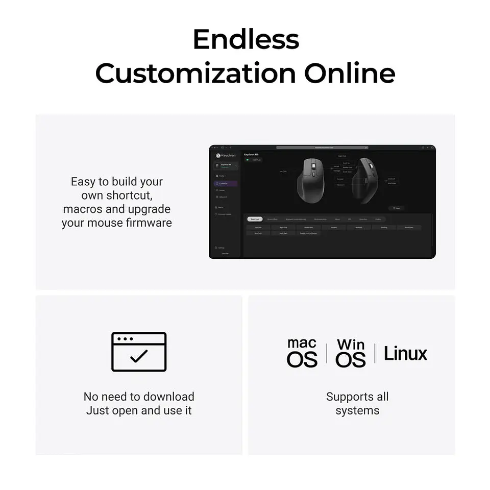 Mouse Inalámbrico Ergonómico Keychron M6 8K 2.4ghz Bluetooth 7