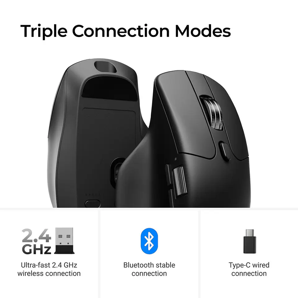 Mouse Inalámbrico Ergonómico Keychron M6 8K 2.4ghz Bluetooth 8