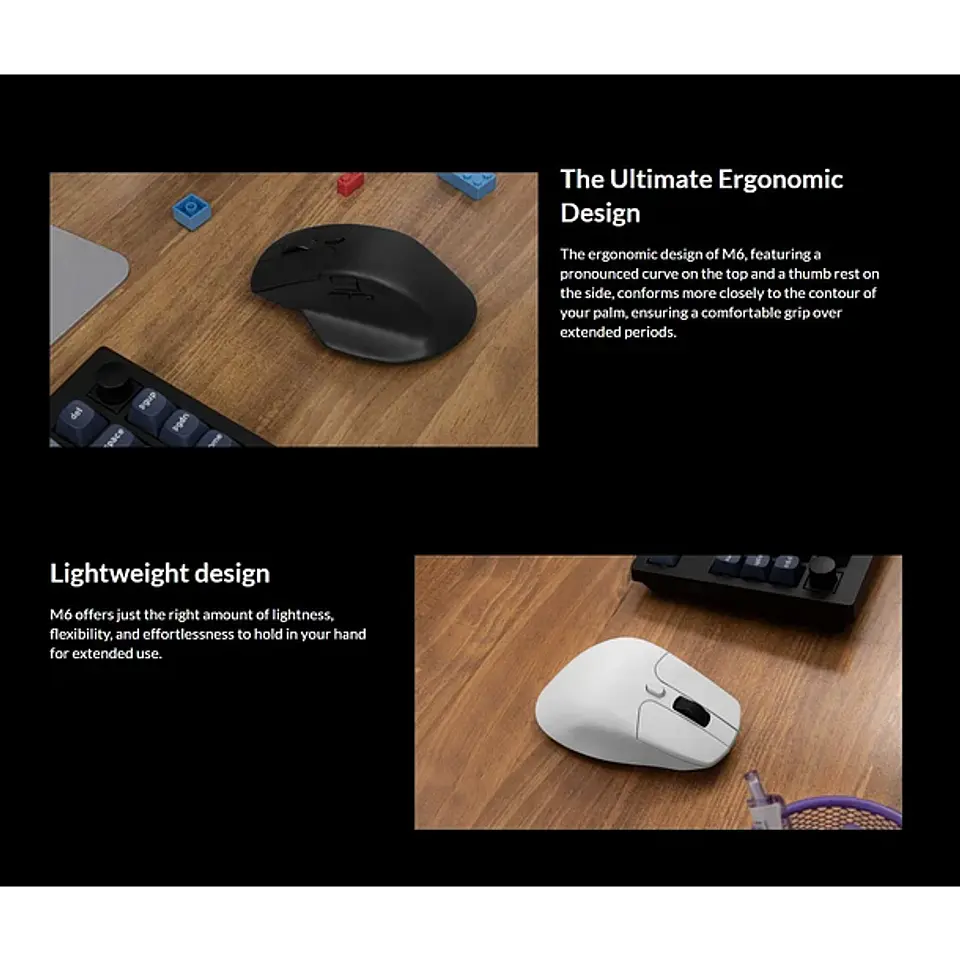 Mouse Inalámbrico Ergonómico Keychron M6 2.4ghz Bluetooth Negro 8