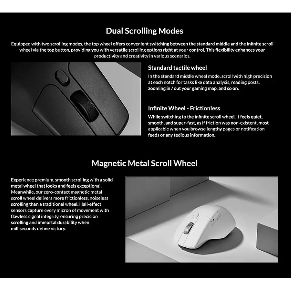 Mouse Inalámbrico Ergonómico Keychron M6 2.4ghz Bluetooth Negro 9