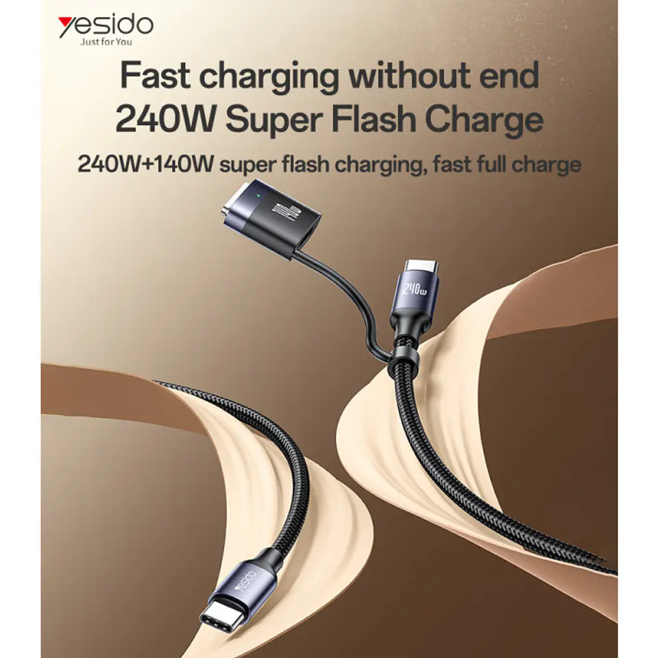 Cargador para Macbook Pro / Air M5 M4 M3 M2 2 en 1 Magnetico USB C 2