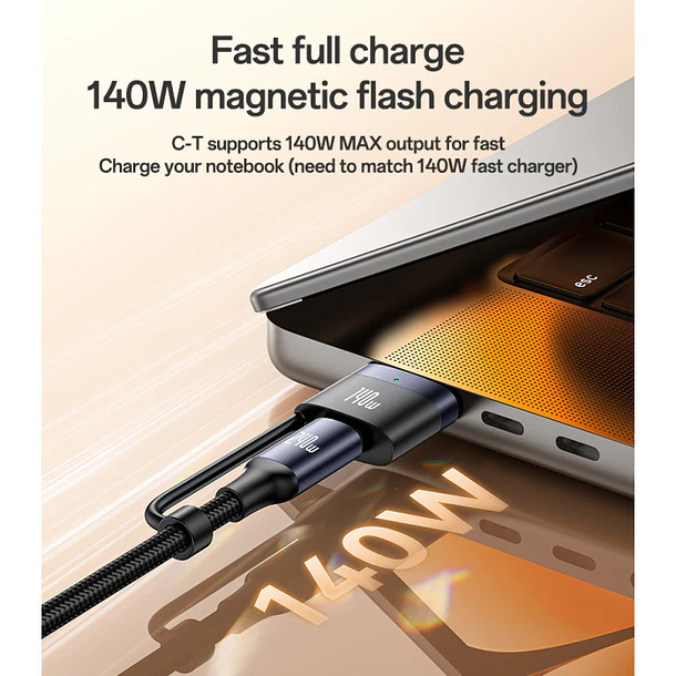 Cargador para Macbook Pro / Air M5 M4 M3 M2 2 en 1 Magnetico USB C 3