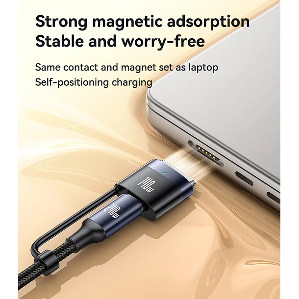 Cargador para Macbook Pro / Air M5 M4 M3 M2 2 en 1 Magnetico USB C 5
