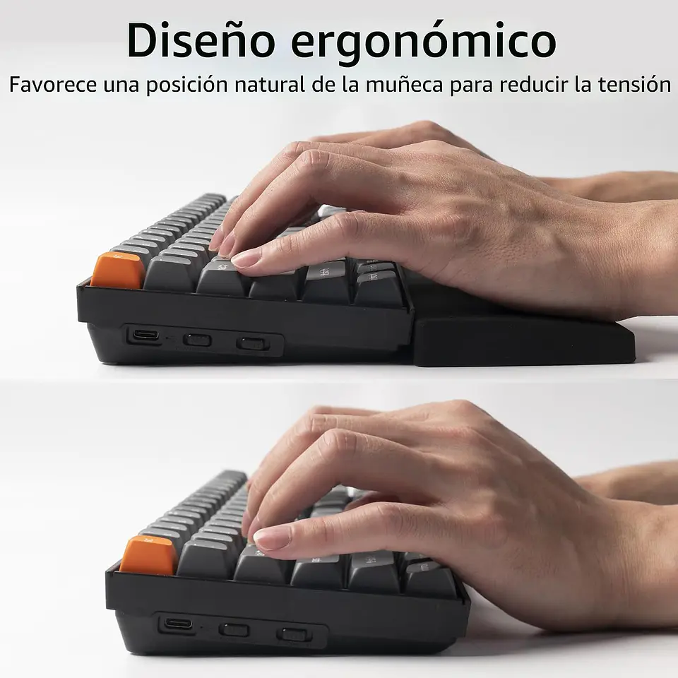  Apoya Muñecas Keychron Silicona K10 Pro Max Q6 V6 Negro 7