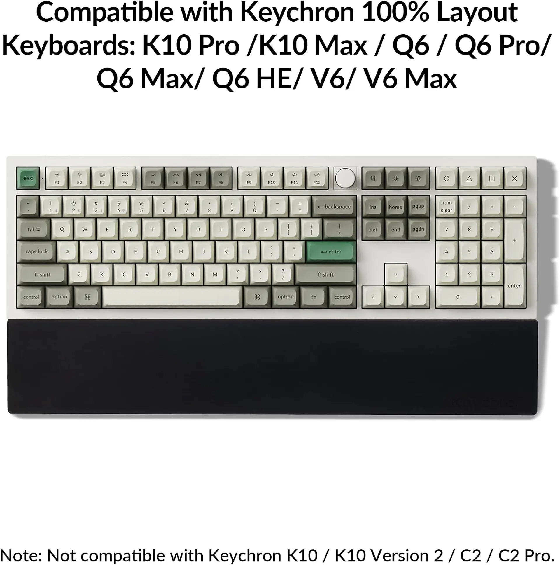  Apoya Muñecas Keychron Silicona K10 Pro Max Q6 V6 Negro 8