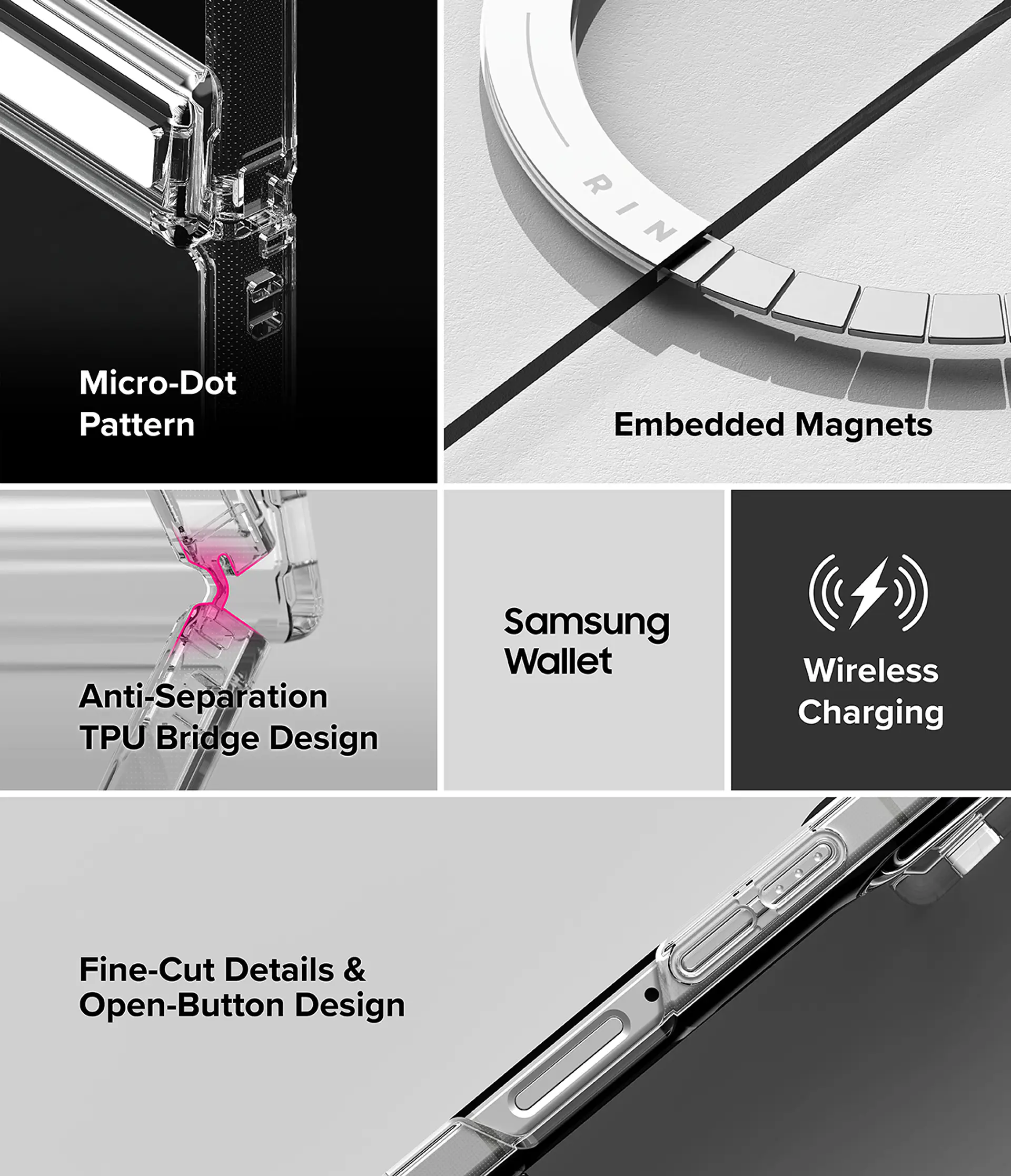 Carcasa Ringke Para Galaxy Z Flip 8 Fusion Flap Magnetic Clear 5