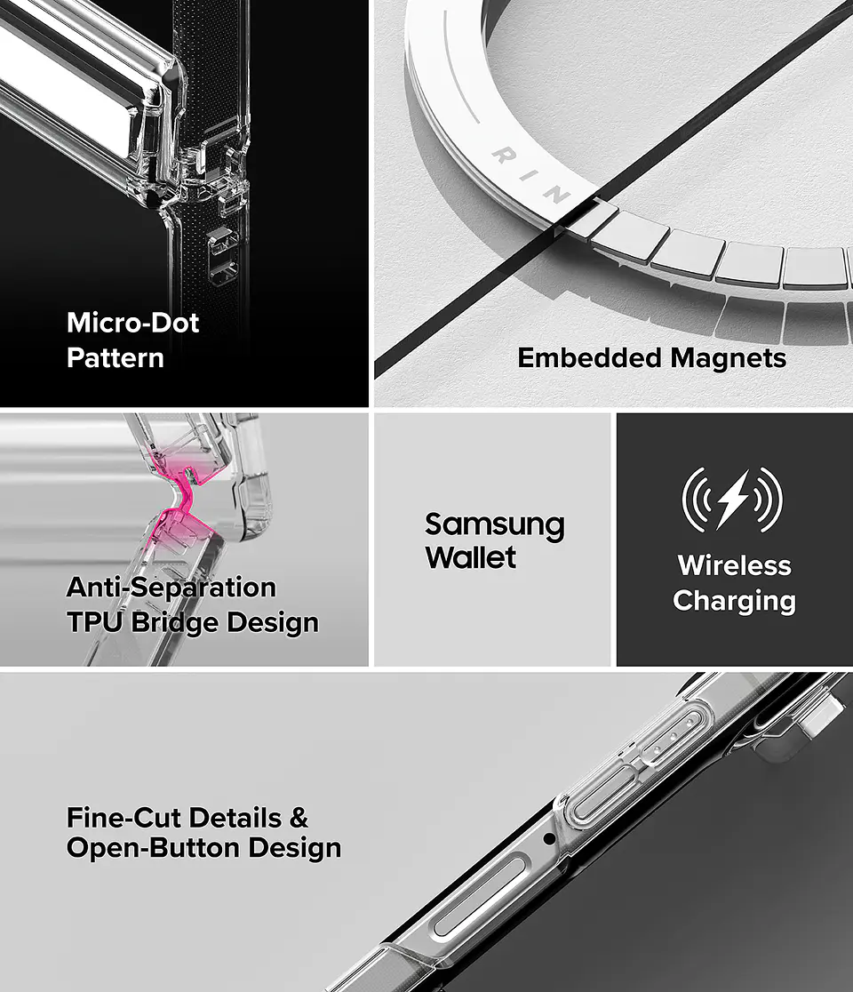 Carcasa Ringke Para Galaxy Z Flip 8 Fusion Flap Magnetic Clear 5
