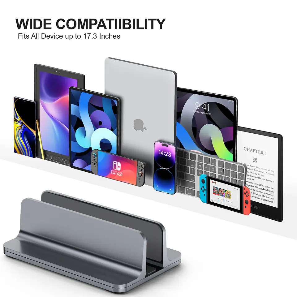 Soporte Vertical Ajustable para MacBook Notebook Aluminio 5
