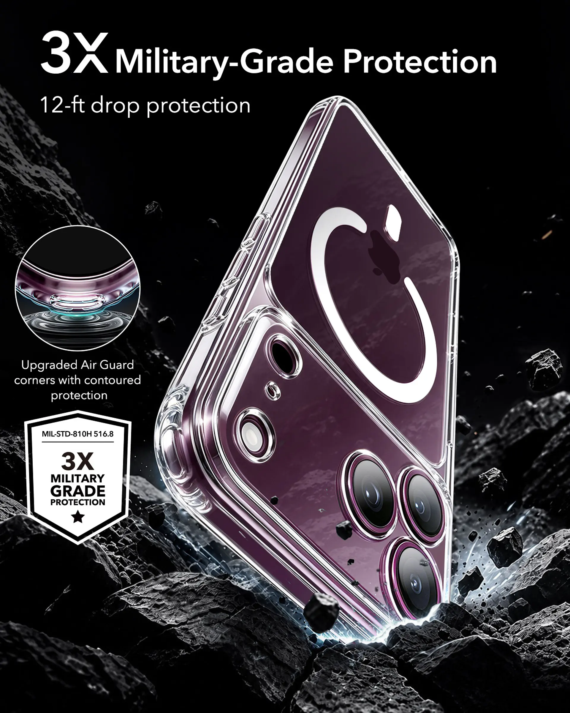  Carcasa ESR Para iPhone 18 Pro Classic Hybrid Transparente 4