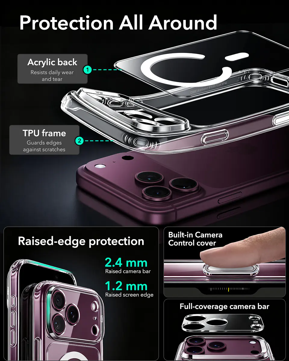  Carcasa ESR Para iPhone 18 Pro Classic Hybrid Transparente 5