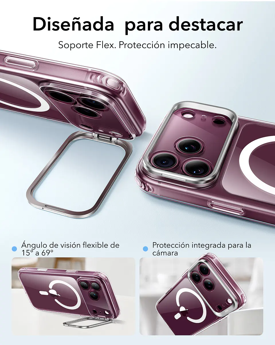 Carcasa ESR Para iPhone 18 Pro / 17 Pro Classic Hybrid Stash Stand 3