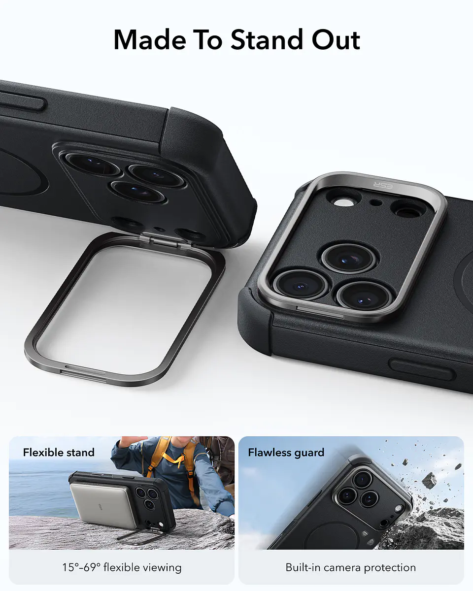 Carcasa ESR Cyber Tough Para iPhone 18 Pro Max / 17 Pro Max Flex Stand 6