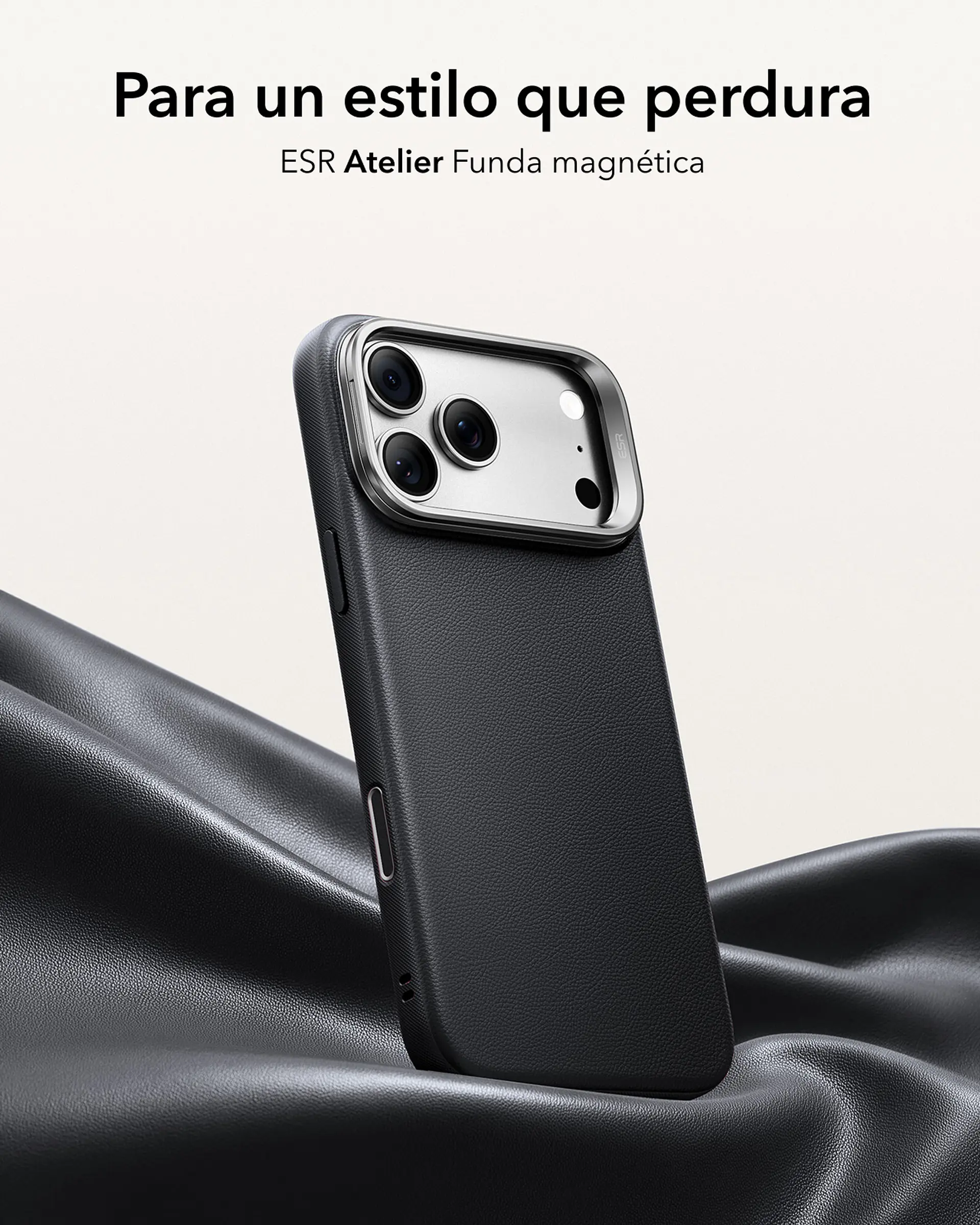 Carcasa ESR Cuero Para iPhone 18 Pro Max Stash Stand Magnética 2