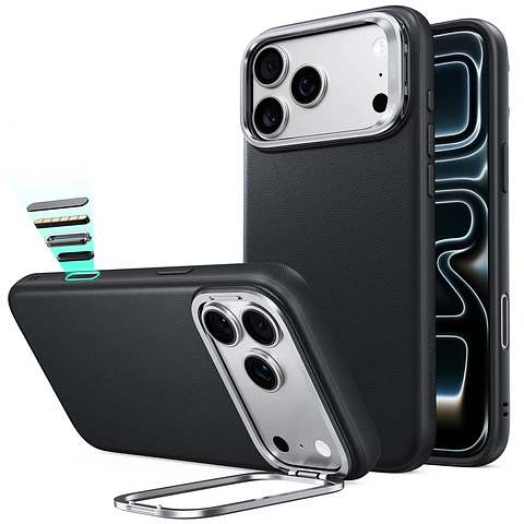 Carcasa ESR Cuero Para iPhone 18 Pro Max Stash Stand Magnética