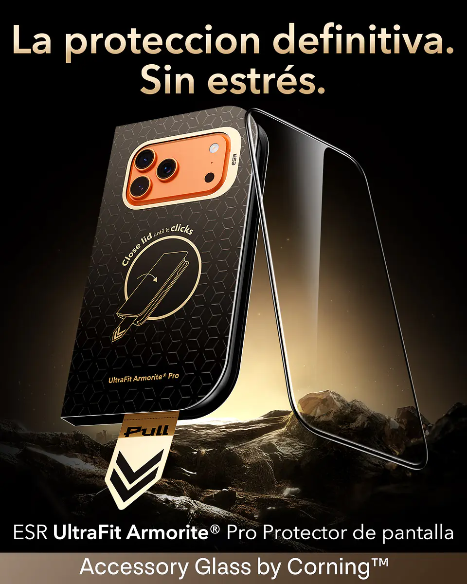 Mica Vidrio ESR Armorite Pro Para iPhone 18 Pro / 17 Pro UltraFit - 1 UN 3