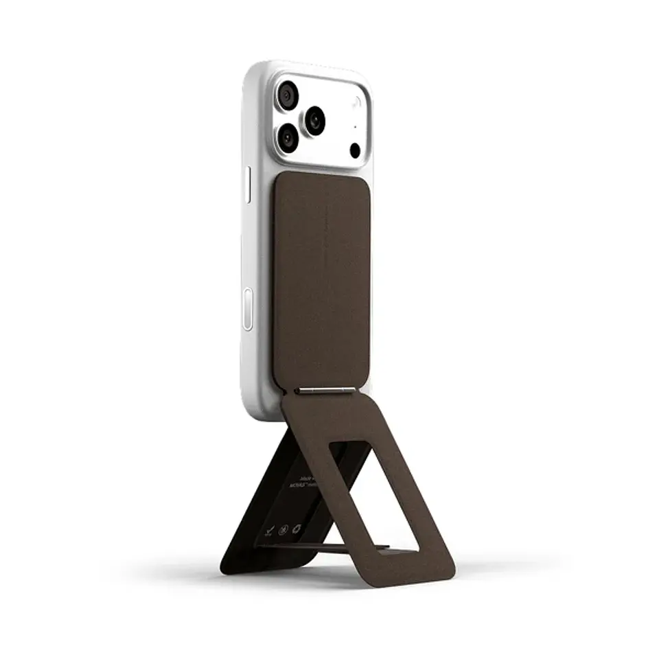 Soporte MOFT Snap Tripod Coffee Bio Leather Magnético 7