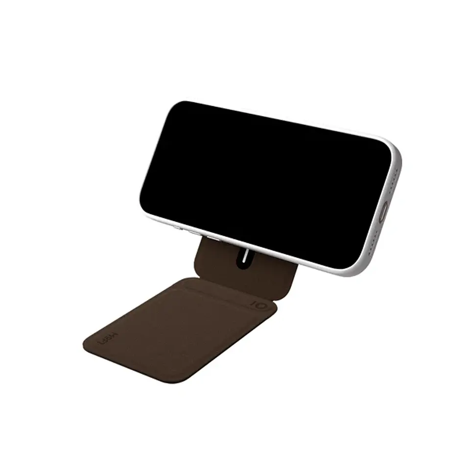 Soporte MOFT Snap Tripod Coffee Bio Leather Magnético 8
