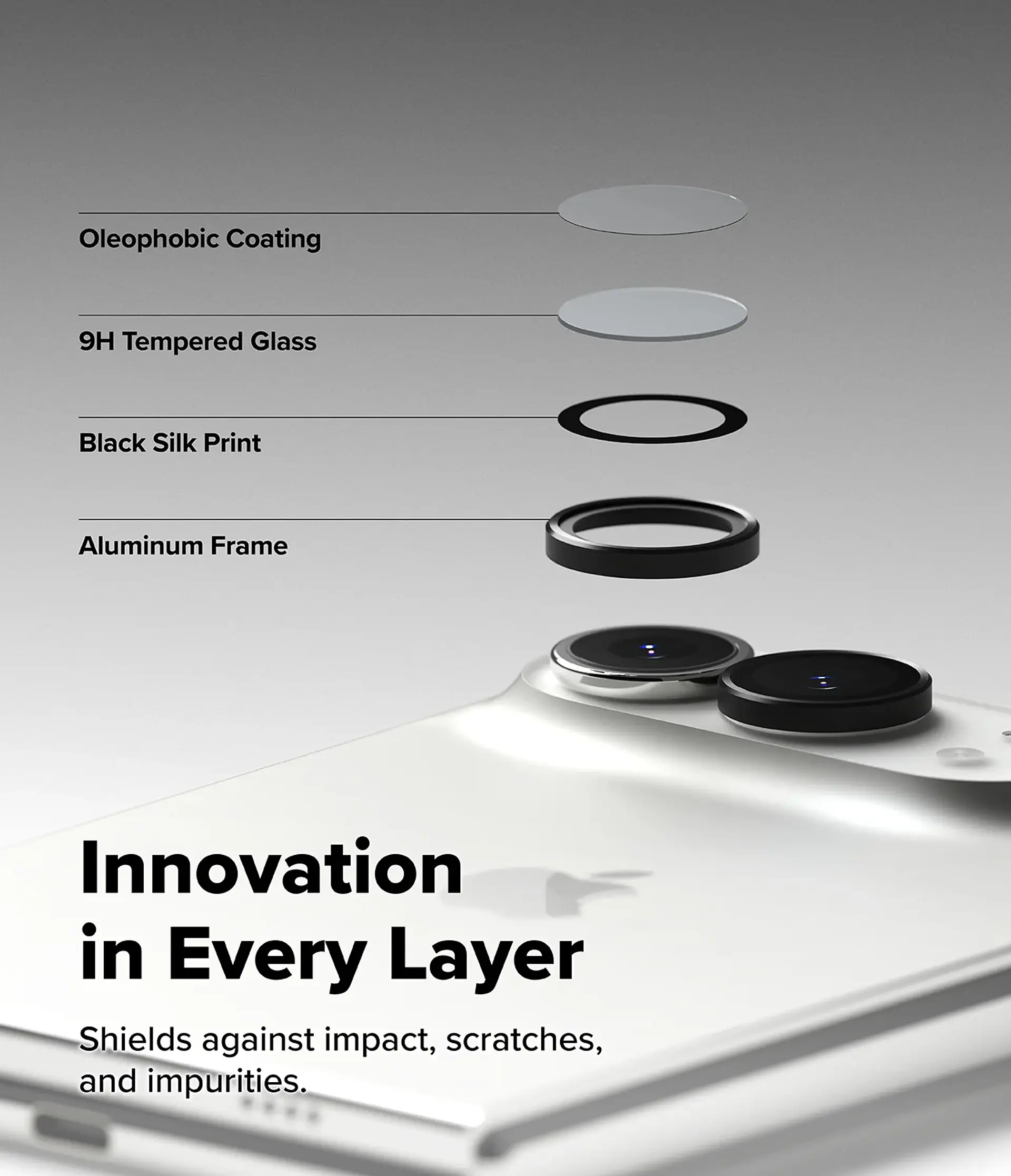 Protector cámara Ringke Frame Glass para iPhone Duo – 2 UN 5