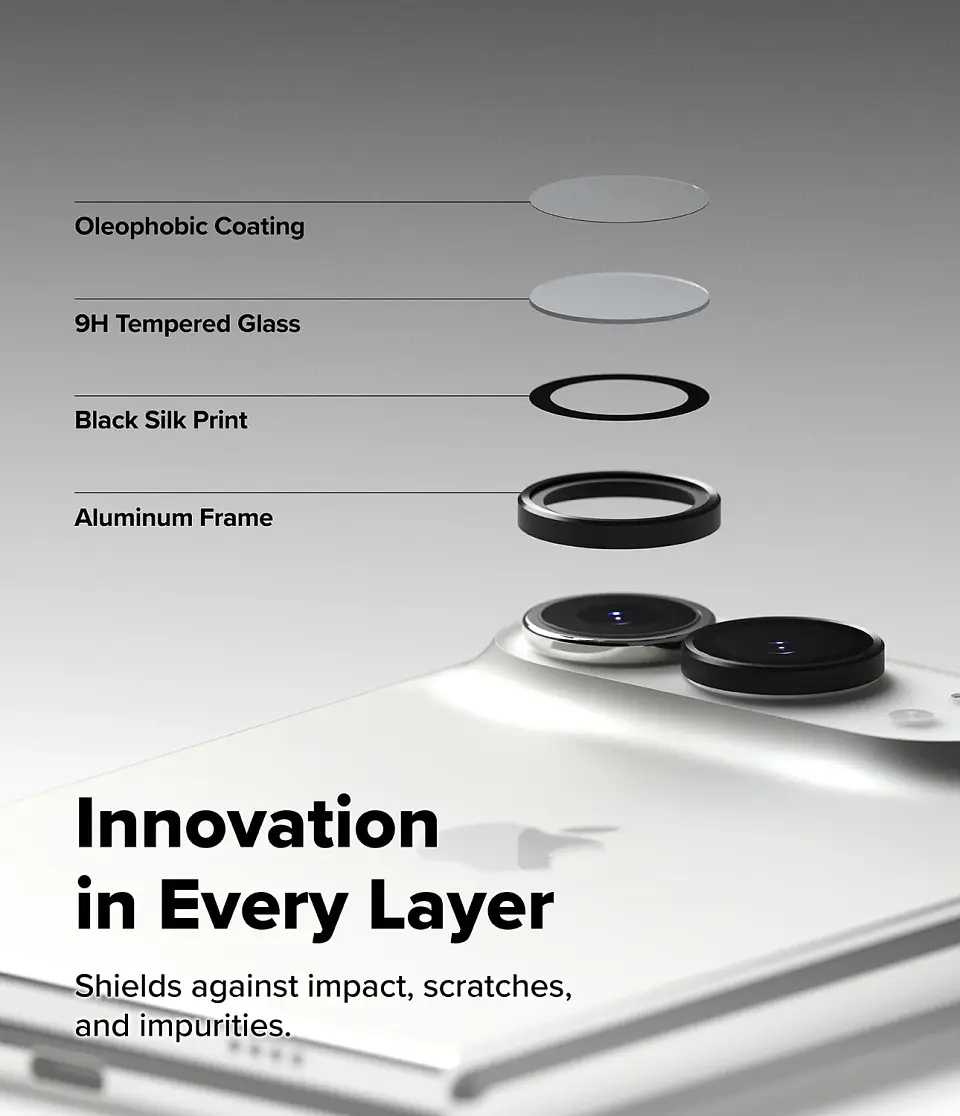 Protector cámara Ringke Frame Glass para iPhone Duo – 2 UN 5
