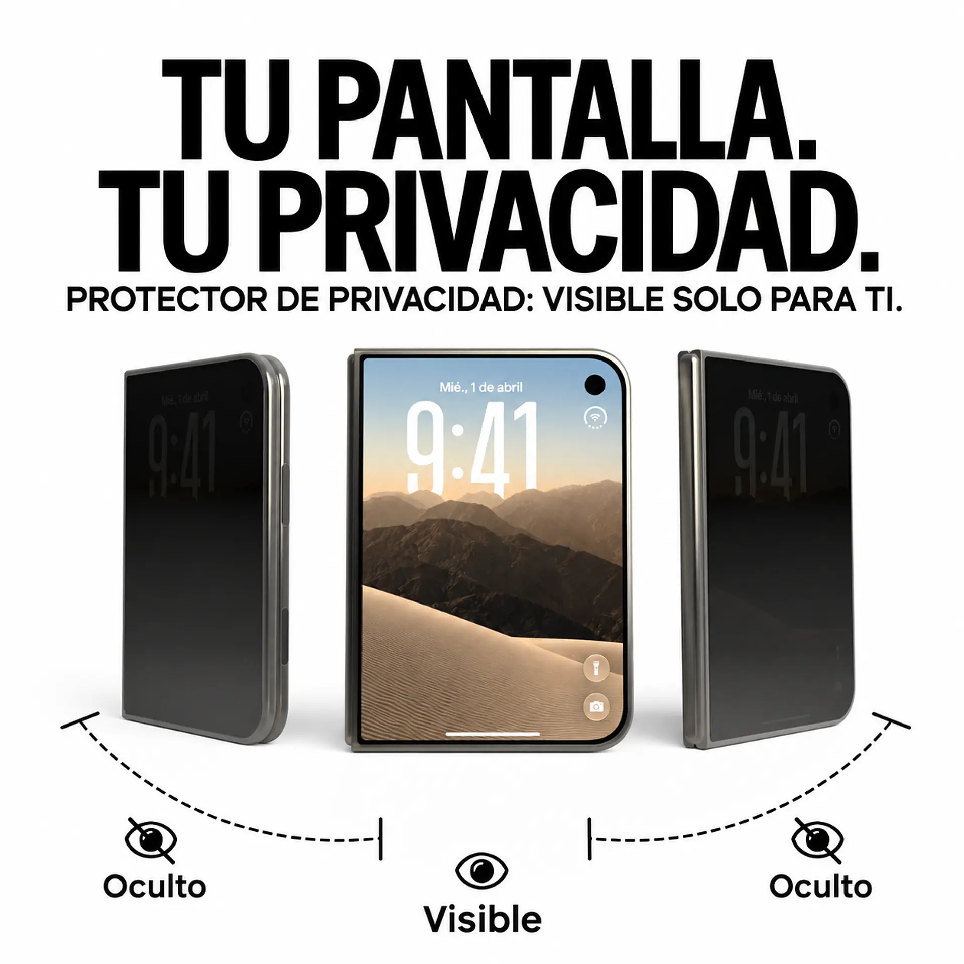 PREVENTA - Lamina Anti Espía autoinstalable para iPhone Duo Banana Tienda 2