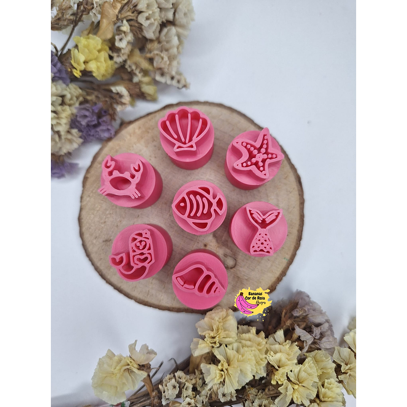 Carimbos sereias e fundo do mar 