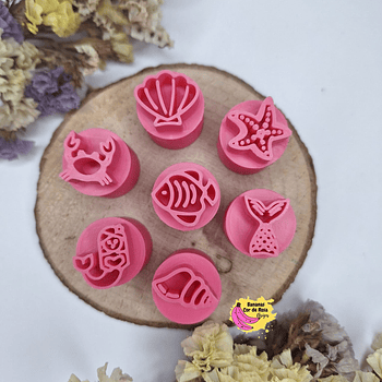 Carimbos sereias e fundo do mar 