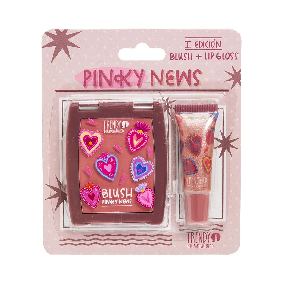 Kit Rubor y Gloss Pinky  trendy