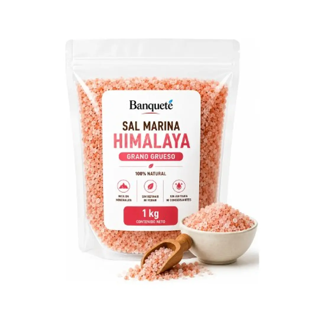 Sal Rosada Del Himalaya 1 Kg - Grano Grueso Banquete 1