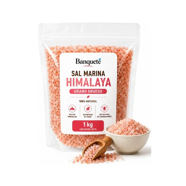 Sal Rosada Del Himalaya 1 Kg - Grano Grueso Banquete 1
