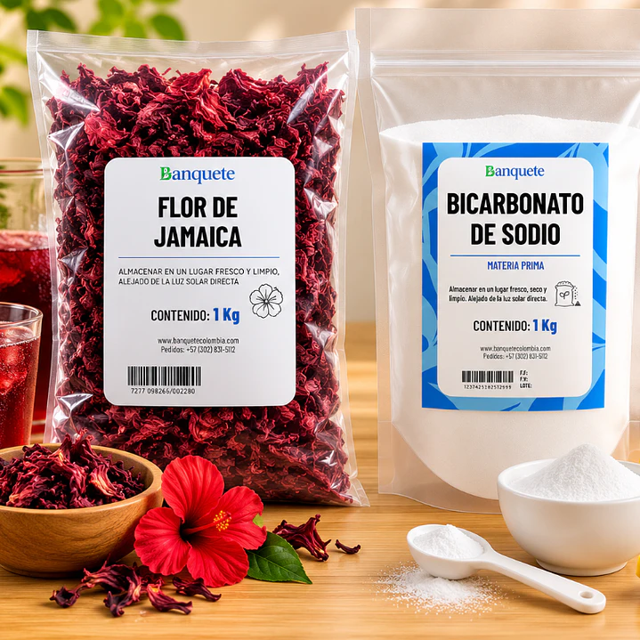 Promo Flor de Jamaica 500 gr + Bicarbonato 1 kg 1