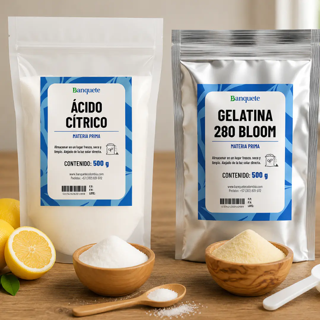 Promo Acido citrico 500 gr + Gelatina sin sabor 500 gr 1