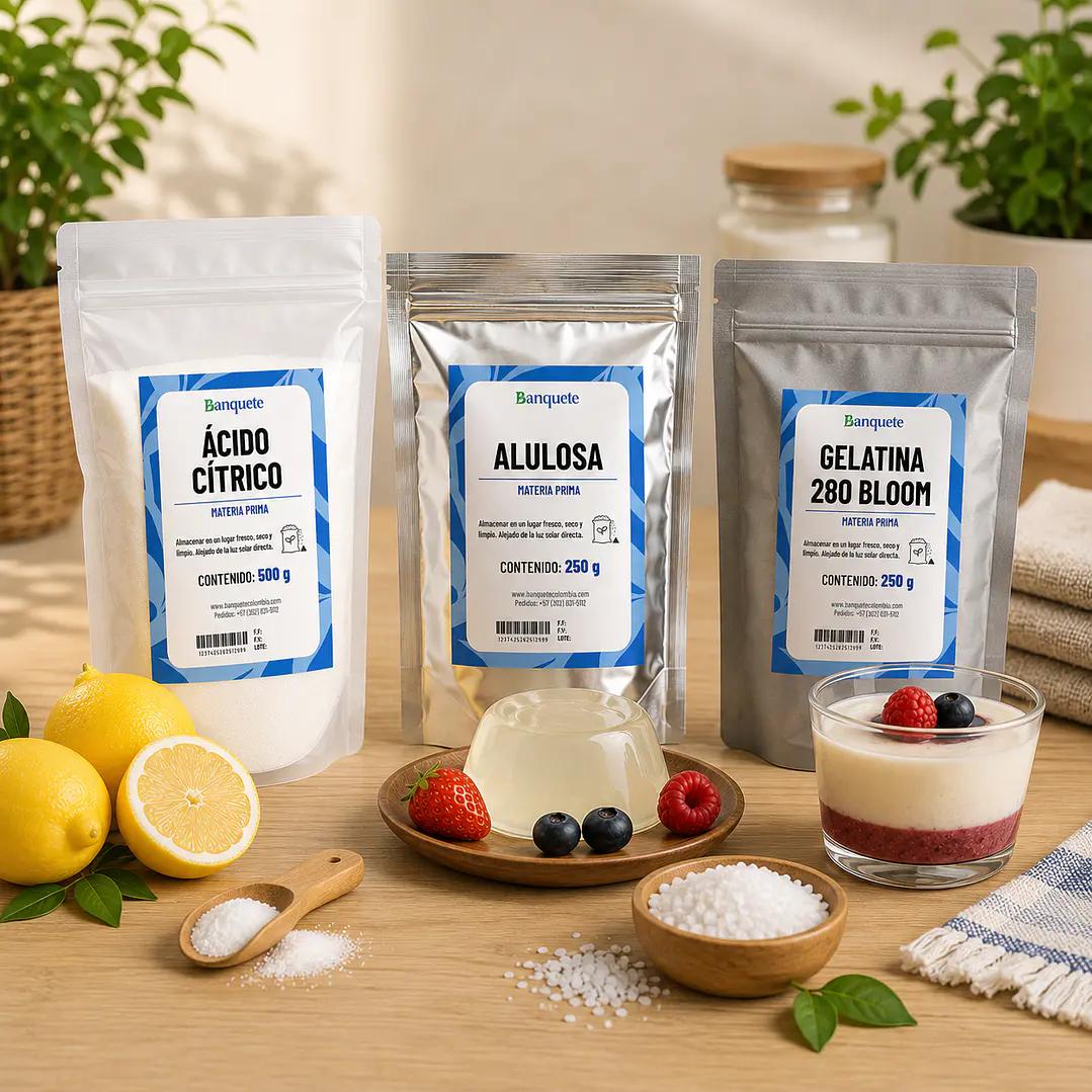 Combo para Postres y Gelatinas (Gelatina sin sabor +Alulosa + Acido cítrico) 1