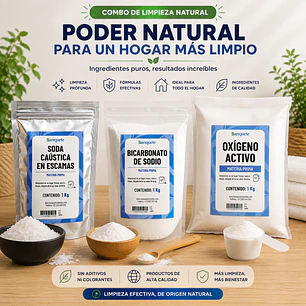 Kit Completo de Limpieza ( Oxigeno Activo + Bicarbonato de sodio + Soca Caustica)
