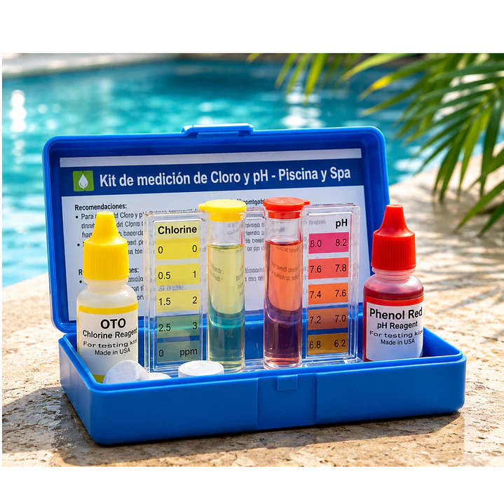 Kit Medidor De Cloro Y Ph Incluye Estuche Y Tubos De Ensayo 2