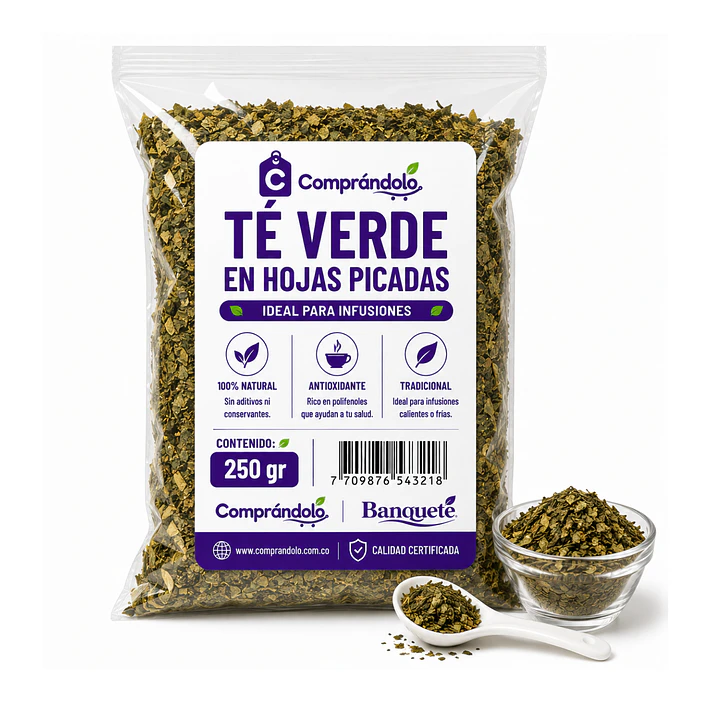 Té Verde En Hojas Picadas Pura - Para Infusuiones  1